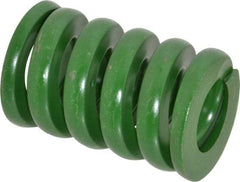 Associated Spring Raymond - 2" Hole Diam, 1" Rod Diam, 3" Free Length, Green Die Spring - 2340 Lb Max Deflection, 0.75" Max Deflection, Extra Heavy Duty, Chromium Alloy Steel - Eagle Tool & Supply