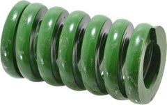 Associated Spring Raymond - 2" Hole Diam, 1" Rod Diam, 3-1/2" Free Length, Green Die Spring - 2226 Lb Max Deflection, 0.88" Max Deflection, Extra Heavy Duty, Chromium Alloy Steel - Eagle Tool & Supply