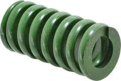 Associated Spring Raymond - 2" Hole Diam, 1" Rod Diam, 4" Free Length, Green Die Spring - 2200 Lb Max Deflection, 1" Max Deflection, Extra Heavy Duty, Chromium Alloy Steel - Eagle Tool & Supply