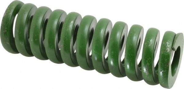 Associated Spring Raymond - 2" Hole Diam, 1" Rod Diam, 6" Free Length, Green Die Spring - 2124 Lb Max Deflection, 1.5" Max Deflection, Extra Heavy Duty, Chromium Alloy Steel - Eagle Tool & Supply