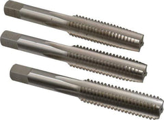 Hertel - 1/2-13 UNC, 4 Flute, Bottoming, Plug & Taper, Bright Finish, High Speed Steel Tap Set - 3-3/8" OAL, 2B/3B Class of Fit - Eagle Tool & Supply