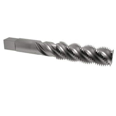 Hertel - 3/4-16 UNF 4 Flute 3B Bottoming Spiral Flute Tap - High Speed Steel, Bright Finish, 4-1/4" OAL, Right Hand Flute, Right Hand Thread, H3 - Eagle Tool & Supply
