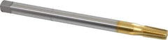Hertel - 1/8-27 NPT, 4 Flute, Plug Chamfer, TiN Finish, High Speed Steel, Extension Pipe Tap - 6" OAL, 7/16" Shank Diam, 3/4" Thread Length - Exact Industrial Supply