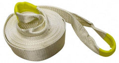 Erickson Manufacturing - 30' Long x 4" Wide, 35,000 Lb Basket Capacity, Polyester Web Sling - White, with Loop Ends - Eagle Tool & Supply