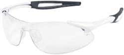 MCR Safety - Clear Lenses, Framed Safety Glasses - Anti-Fog, Scratch Resistant, White Polycarbonate Frame, Size Universal, Wrap Around - Eagle Tool & Supply