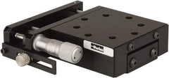 Parker - 29 Kg Capacity, M5 Mount Hole, 13mm Travel, Precision Ball Bearing Table with Side Drive - X-Y Stage, 8 Mounting Holes, 65mm Long x 66-1/2mm Wide x 25.4mm High - Eagle Tool & Supply