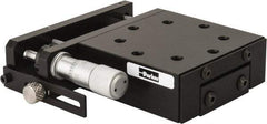 Parker - 62 Lb. Capacity, 10-32 Mount Hole, 1/2" Travel, Precision Ball Bearing Table with Side Drive - Single Axis, 8 Mounting Holes, 2.56" Long x 2.62" Wide x 1" High - Eagle Tool & Supply