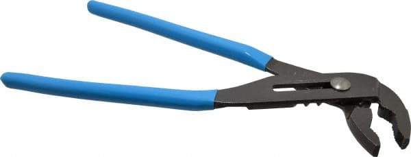 Channellock - 12" OAL, 2-1/4" Max Capacity, 6 Position Tongue & Groove Pliers - V-Jaws, Plastic Dipped Handles - Eagle Tool & Supply