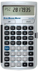 Calculated Industries - 11-Digit LCD (7 Normal & 4 Fractions) 400 Function Handheld Calculator - 0.73" x 2.56" (19.00mm x 65.0mm) Display Size, Silver, CR-2016 Powered, 7" Long x 5" Wide x 1" High - Eagle Tool & Supply