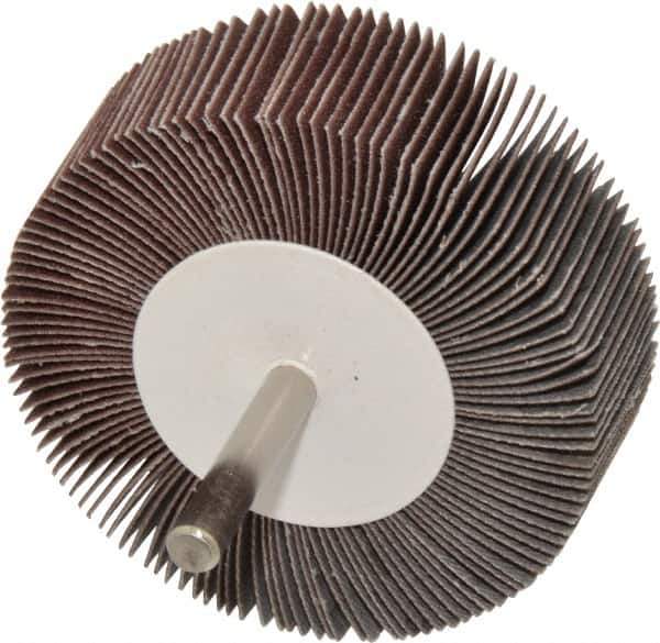 Value Collection - 3" Diam x 1" Face Width, Very Fine Aluminum Oxide Coated Mounted Flap Wheel - 1/4" Shank Mount, 180 Grit, 20,000 Max RPM - Eagle Tool & Supply