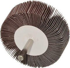 Value Collection - 3" Diam x 1" Face Width, Very Fine Aluminum Oxide Coated Mounted Flap Wheel - 1/4" Shank Mount, 180 Grit, 20,000 Max RPM - Eagle Tool & Supply