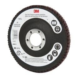 3M - 4-1/2" 36 Grit 7/8" Center Hole Type 27 Ceramic Flap Disc - Eagle Tool & Supply