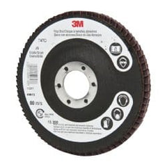 3M - 4-1/2" 36 Grit 7/8" Center Hole Type 27 Ceramic Flap Disc - Eagle Tool & Supply