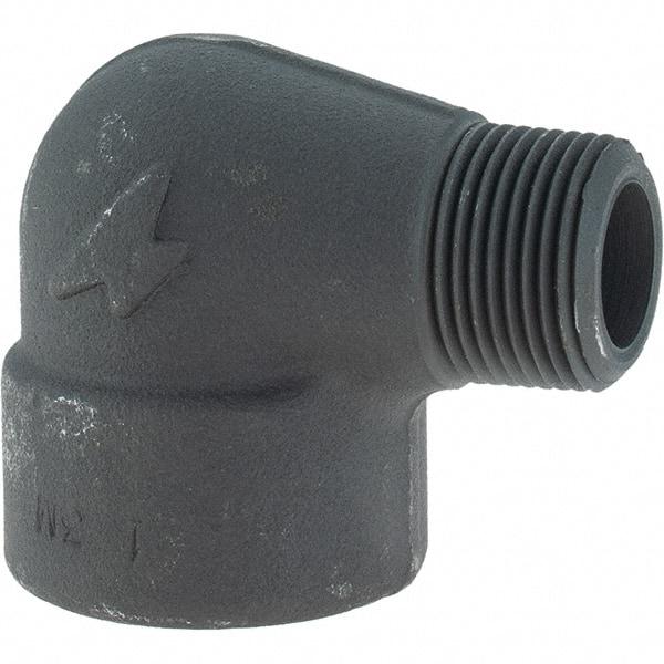 Made in USA - Size 1", Class 3,000, Forged Carbon Steel Black Pipe 90° Street Elbow - 3,000 psi, Threaded End Connection - Eagle Tool & Supply