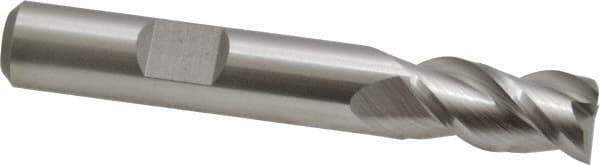 Cleveland - 3/8", 3/4" LOC, 3/8" Shank Diam, 2-1/2" OAL, 3 Flute, Powdered Metal Square End Mill - Single End, Uncoated, Spiral Flute, 42° Helix, Centercutting, Right Hand Cut, Right Hand Flute, Series PM-539R - Eagle Tool & Supply