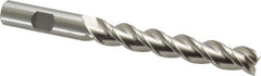 Cleveland - 1/2", 3" LOC, 1/2" Shank Diam, 5" OAL, 3 Flute, Powdered Metal Square End Mill - Single End, Uncoated, Spiral Flute, 42° Helix, Centercutting, Right Hand Cut, Right Hand Flute, Series PM-539R - Eagle Tool & Supply