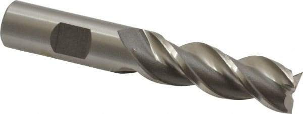Cleveland - 5/8", 1-5/8" LOC, 5/8" Shank Diam, 3-7/8" OAL, 3 Flute, Powdered Metal Square End Mill - Single End, Uncoated, Spiral Flute, 42° Helix, Centercutting, Right Hand Cut, Right Hand Flute, Series PM-539R - Eagle Tool & Supply