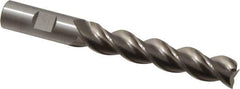 Cleveland - 5/8", 3" LOC, 5/8" Shank Diam, 5-1/8" OAL, 3 Flute, Powdered Metal Square End Mill - Single End, Uncoated, Spiral Flute, 42° Helix, Centercutting, Right Hand Cut, Right Hand Flute, Series PM-539R - Eagle Tool & Supply