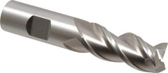 Cleveland - 3/4", 1-5/8" LOC, 3/4" Shank Diam, 3-3/4" OAL, 3 Flute, Powdered Metal Square End Mill - Single End, Uncoated, Spiral Flute, 42° Helix, Centercutting, Right Hand Cut, Right Hand Flute, Series PM-539R - Eagle Tool & Supply