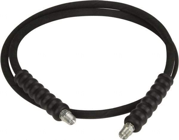 Enerpac - 1/4" Inside Diam x 1/4 NPT 6' Hydraulic Pump Hose - 10,000 psi, 3/8 NPTF Male Opposite End, Rubber - Eagle Tool & Supply