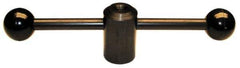 Morton Machine Works - 2 Straight Arms, 3/4-10" Hole, Black Oxide, Tapped Clamping Handle - 1/2" Arm Diam, 1-3/8" Hub Diam, 1-3/8" Ball Diam - Eagle Tool & Supply
