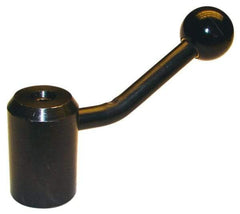 Morton Machine Works - 1 Offset Arm, Black Oxide, Blank Clamping Handle - 1/4" Arm Diam, 7/8" Hub Diam, 7/8" Ball Diam - Eagle Tool & Supply
