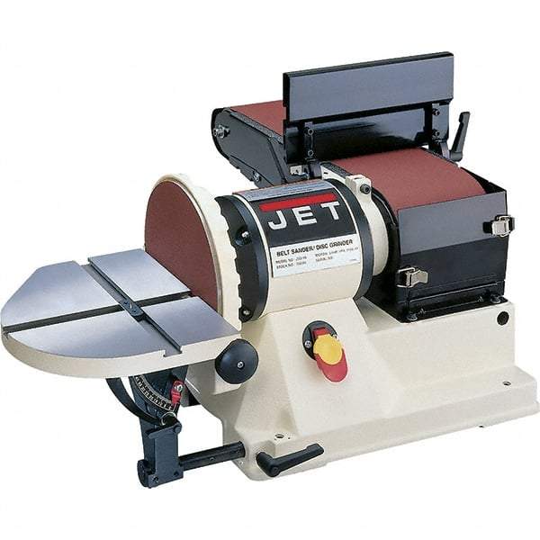 Jet - 48 Inch Long x 6 Inch Wide Belt, 9 Inch Diameter, Horizontal and Vertical Combination Sanding Machine - 2,258 Ft./min Belt Speed, 3/4 HP, Single Phase - Eagle Tool & Supply