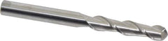 Accupro - 3/8" Diam, 1-3/4" LOC, 2 Flute Solid Carbide Ball End Mill - Uncoated, Single End, 4" OAL, 3/8" Shank Diam, Spiral Flute - Eagle Tool & Supply