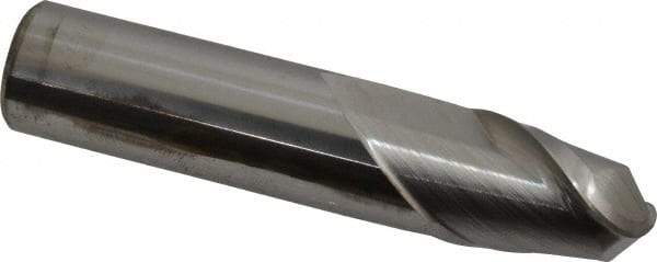 Accupro - 5/8" Diam, 7/8" LOC, 2 Flute Solid Carbide Ball End Mill - Uncoated, Single End, 3" OAL, 5/8" Shank Diam, Spiral Flute - Eagle Tool & Supply