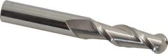 Accupro - 5/8" Diam, 2-1/8" LOC, 2 Flute Solid Carbide Ball End Mill - Uncoated, Single End, 4-5/8" OAL, 5/8" Shank Diam, Spiral Flute - Eagle Tool & Supply