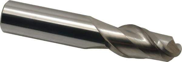 Accupro - 3/4" Diam, 1-1/2" LOC, 2 Flute Solid Carbide Ball End Mill - Uncoated, Single End, 4" OAL, 3/4" Shank Diam, Spiral Flute - Eagle Tool & Supply
