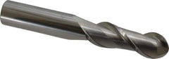 Accupro - 3/4" Diam, 2-1/4" LOC, 2 Flute Solid Carbide Ball End Mill - Uncoated, Single End, 5" OAL, 3/4" Shank Diam, Spiral Flute - Eagle Tool & Supply