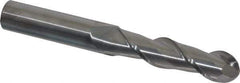 Accupro - 3/4" Diam, 3" LOC, 2 Flute Solid Carbide Ball End Mill - Uncoated, Single End, 6" OAL, 3/4" Shank Diam, Spiral Flute - Eagle Tool & Supply