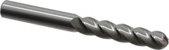 Accupro - 7/16" Diam, 2" LOC, 4 Flute Solid Carbide Ball End Mill - Uncoated, Single End, 4" OAL, 7/16" Shank Diam, Spiral Flute - Eagle Tool & Supply