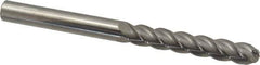 Accupro - 1/2" Diam, 3" LOC, 4 Flute Solid Carbide Ball End Mill - Uncoated, Single End, 6" OAL, 1/2" Shank Diam, Spiral Flute - Eagle Tool & Supply