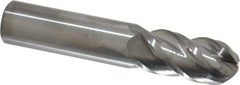 Accupro - 3/4" Diam, 1-1/2" LOC, 4 Flute Solid Carbide Ball End Mill - Uncoated, Single End, 4" OAL, 3/4" Shank Diam, Spiral Flute - Eagle Tool & Supply