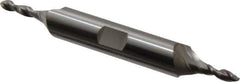 Accupro - 1/8" Diam, 3/8" LOC, 2 Flute Solid Carbide Ball End Mill - Uncoated, Double End, 3" OAL, 3/8" Shank Diam, Spiral Flute - Eagle Tool & Supply