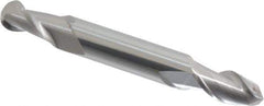 Accupro - 9/32" Diam, 1/2" LOC, 2 Flute Solid Carbide Ball End Mill - Uncoated, Double End, 2-1/2" OAL, 5/16" Shank Diam, Spiral Flute - Eagle Tool & Supply