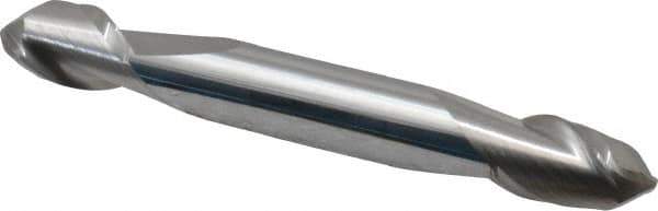 Accupro - 5/16" Diam, 1/2" LOC, 2 Flute Solid Carbide Ball End Mill - Uncoated, Double End, 2-1/2" OAL, 5/16" Shank Diam, Spiral Flute - Eagle Tool & Supply