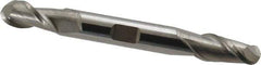 Accupro - 3/8" Diam, 3/4" LOC, 2 Flute Solid Carbide Ball End Mill - Uncoated, Double End, 3-1/2" OAL, 3/8" Shank Diam, Spiral Flute - Eagle Tool & Supply