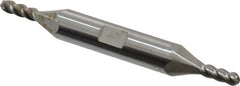 Accupro - 5/32" Diam, 7/16" LOC, 4 Flute Solid Carbide Ball End Mill - Uncoated, Double End, 3" OAL, 3/8" Shank Diam, Spiral Flute - Eagle Tool & Supply