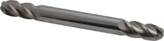 Accupro - 1/4" Diam, 1/2" LOC, 4 Flute Solid Carbide Ball End Mill - Uncoated, Double End, 2-1/2" OAL, 1/4" Shank Diam, Spiral Flute - Eagle Tool & Supply