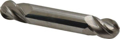 Accupro - 1/2" Diam, 5/8" LOC, 4 Flute Solid Carbide Ball End Mill - Uncoated, Double End, 3" OAL, 1/2" Shank Diam, Spiral Flute - Eagle Tool & Supply