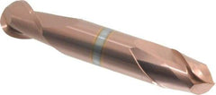 Accupro - 1/2" Diam, 5/8" LOC, 2 Flute Solid Carbide Ball End Mill - TiCN Finish, Double End, 3" OAL, 1/2" Shank Diam, Spiral Flute - Eagle Tool & Supply