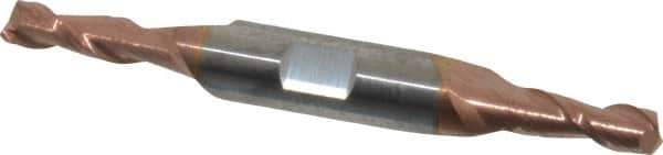 Accupro - 7/32", 9/16" LOC, 3/8" Shank Diam, 3" OAL, 2 Flute, Solid Carbide Square End Mill - Double End, TiCN Finish, Spiral Flute, 40° Helix, Centercutting, Right Hand Cut, Right Hand Flute - Eagle Tool & Supply