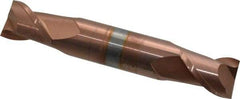 Accupro - 1/2", 5/8" LOC, 1/2" Shank Diam, 3" OAL, 2 Flute, Solid Carbide Square End Mill - Double End, TiCN Finish, Spiral Flute, 40° Helix, Centercutting, Right Hand Cut, Right Hand Flute - Eagle Tool & Supply