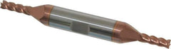 Accupro - 5/32", 7/16" LOC, 3/8" Shank Diam, 3" OAL, 4 Flute, Solid Carbide Square End Mill - Double End, TiCN Finish, Spiral Flute, 40° Helix, Centercutting, Right Hand Cut, Right Hand Flute - Eagle Tool & Supply