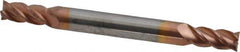 Accupro - 7/32", 7/16" LOC, 1/4" Shank Diam, 2-1/2" OAL, 4 Flute, Solid Carbide Square End Mill - Double End, TiCN Finish, Spiral Flute, 40° Helix, Centercutting, Right Hand Cut, Right Hand Flute - Eagle Tool & Supply