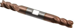 Accupro - 11/32", 3/4" LOC, 3/8" Shank Diam, 3-1/2" OAL, 4 Flute, Solid Carbide Square End Mill - Double End, TiCN Finish, Spiral Flute, 40° Helix, Centercutting, Right Hand Cut, Right Hand Flute - Eagle Tool & Supply