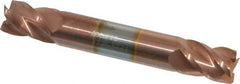 Accupro - 3/8", 1/2" LOC, 3/8" Shank Diam, 2-1/2" OAL, 4 Flute, Solid Carbide Square End Mill - Double End, TiCN Finish, Spiral Flute, 40° Helix, Centercutting, Right Hand Cut, Right Hand Flute - Eagle Tool & Supply